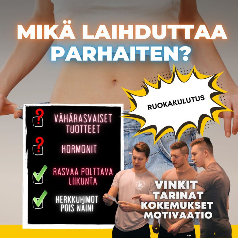 #44: Vähärasvaiset ruoat LAIHDUTTAVAT parhaiten❓ Paras liikunta rasvanpolttoon? Testosteroni ja HYVÄ KORTISOLI ✅Herkkuhimoista eroon NÄIN 👇🏼