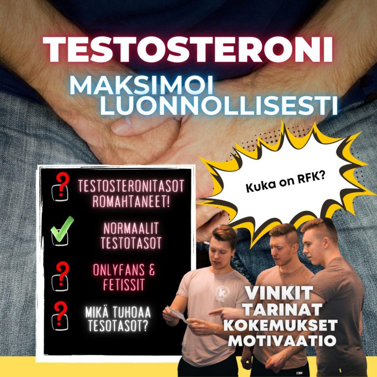 #47: TESTOSTERONI ja kuinka maksimoida se luonnollisesti 👊🏼 Testosteronitasot ovat laskeneet 25%? Mitkä tavat tuhoavat testosteronin tuotannon?